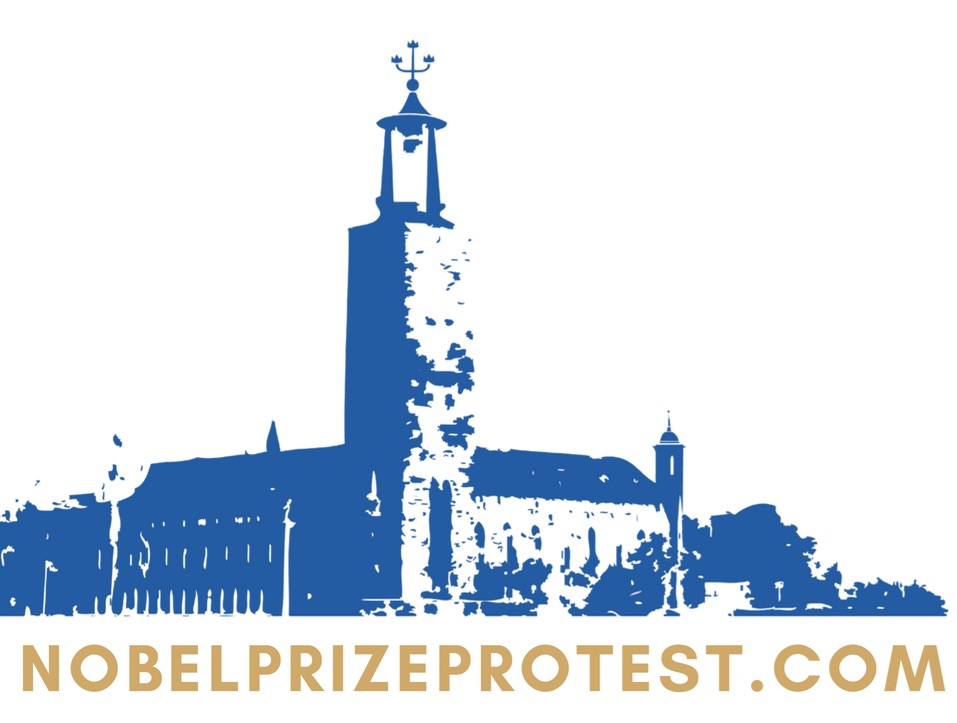 Poster / flyer for the Nobel Prize protest